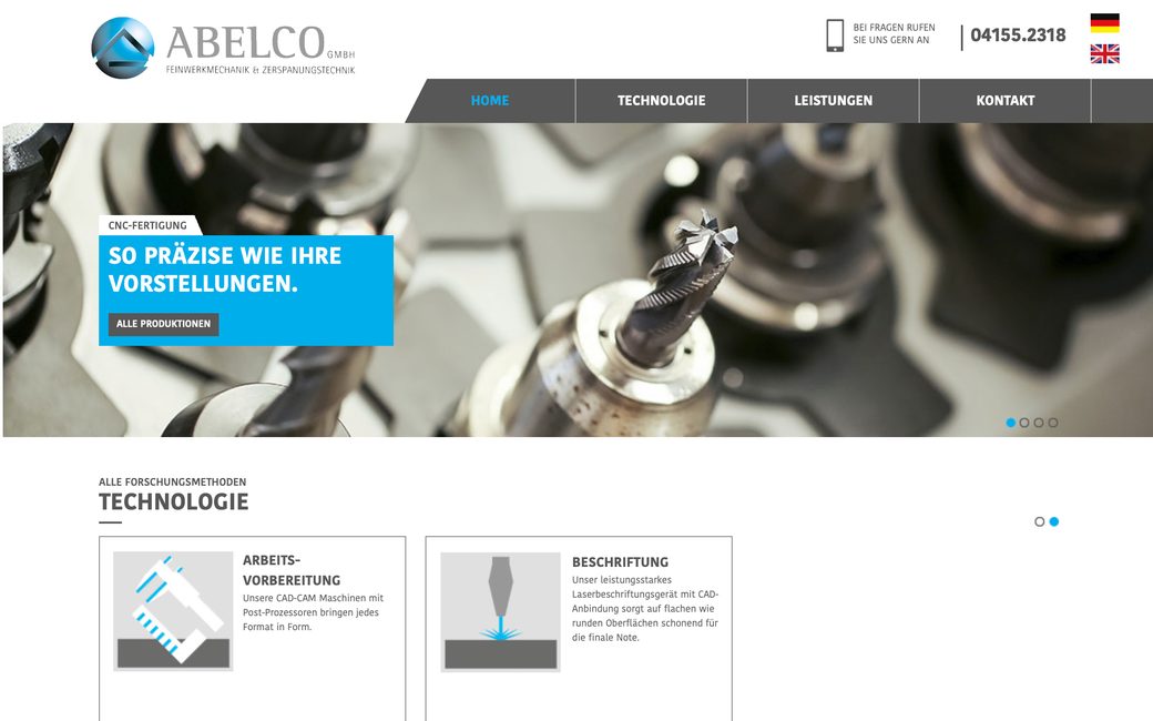 Startseite von abelco.de